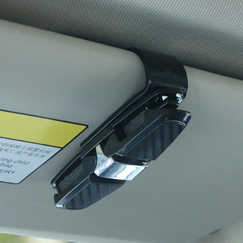 180 Degrees Car Sunglasses Holder,Sunglasses Eyeglasses Mount with Ticket Card Clip, Rotatable Clip Car Sun Visor Accessories