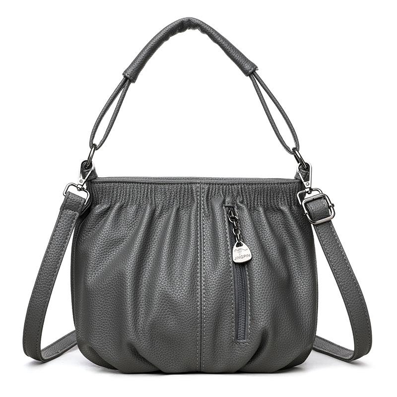 Retro Soft Leather Handbag Small Bag Women's 2026 New Casual Mother Bag Shoulder Messenger Bag