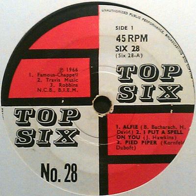 7inch Record UNKNOWN ARTIST - Top Six No. 28 SIX28 TOP SIX 1966 UK Rock Used