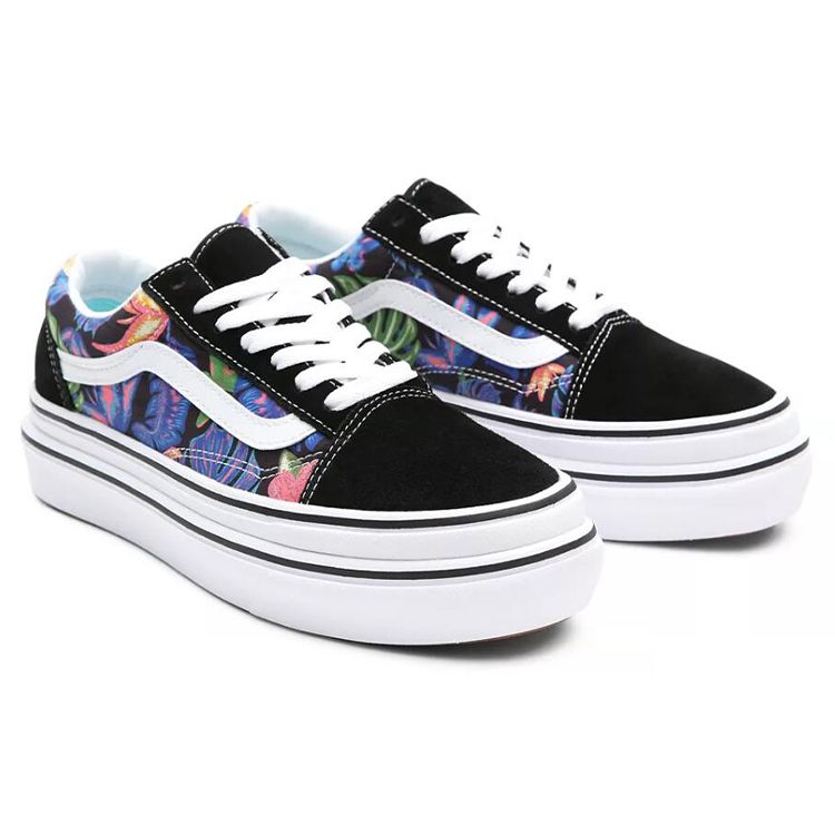 Vans Old Skool Canvas Printed Low Top Skate Shoes Women sneaker Black VN0A4UUN4ZZ
