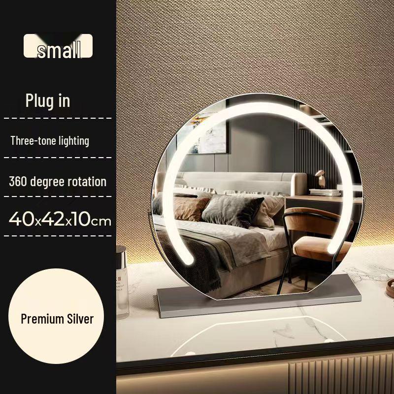 Вращающееся светодиодное зеркало для макияжа в стиле INS с умной подсветкой