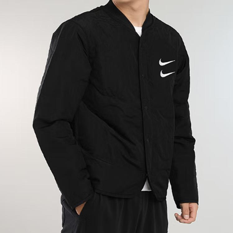 Nike Sportswear Swoosh Reversible Two-Tone Bomber Jacket Men Jackets Black CT7365-010