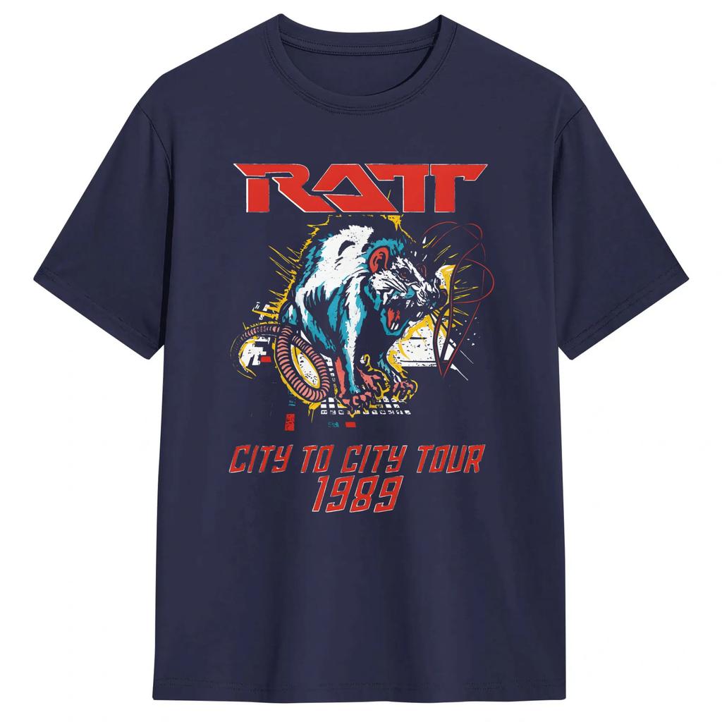 Hair Metal Ratt Band Art TShirt Summer Harajuku TShirts Unisex Pure Cotton Comfortable Plus Size Clothes ShortSleeved Funny Tops
