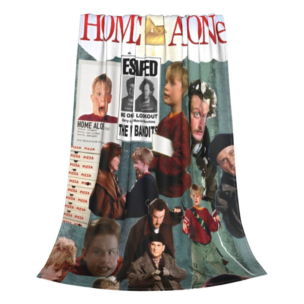 Home Alone Macaulay Culkin Collage Blanket Fleece Spring/Autumn Kevin Comedy Portable Super Warm Throw Blankets Plush Thin Quilt