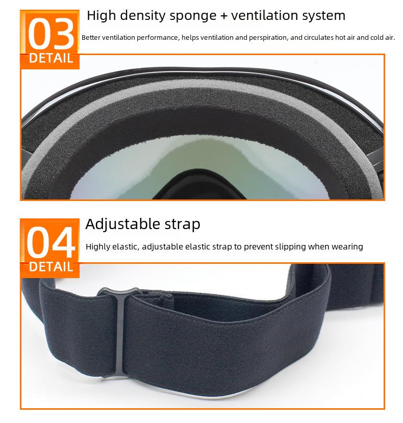 HD Double-Layer Anti-Fog Ski Goggles with Myopia Support – Breathable & Windproof Eye Protection Gear