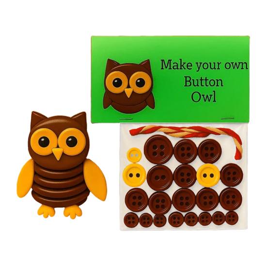 1 Set Button Highland Cow Craft Kit DIY Handmade Button Rabbit Owl Turtle Raccoon Squirrel Figurine Home Office Desktop Decoration Ornament