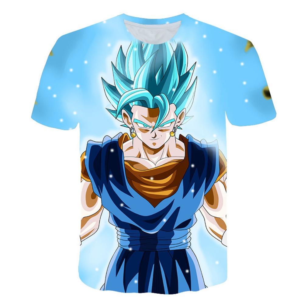Children's Dragon Ball Series 3D Digital Printed Boys' Casual and Comfortable Round Neck Short Sleeved T-shirt