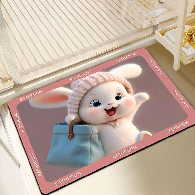 Water Absorbent Floor Mats Imitation Diatom Mud Bathroom Cartoon Entry Door Bathroom Quick Drying Toilet Foot Mats Carpet Home