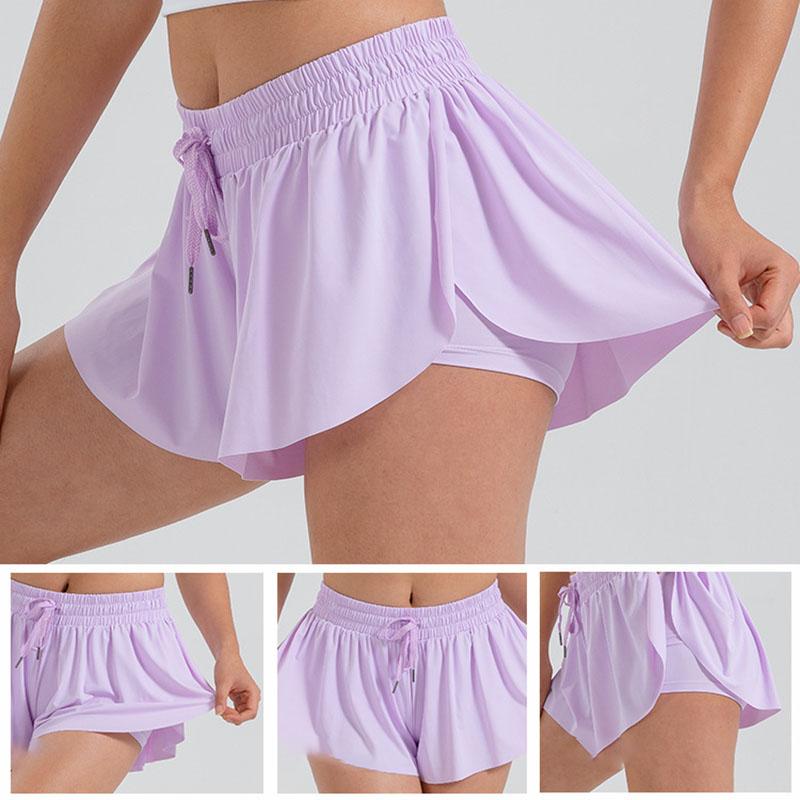 Frauen Athletische Sport Fitness Yoga Shorts Laufen Niedliche Flowy 2 In 1 Tennis Beach Volleyball Baseball Kurze Culottes