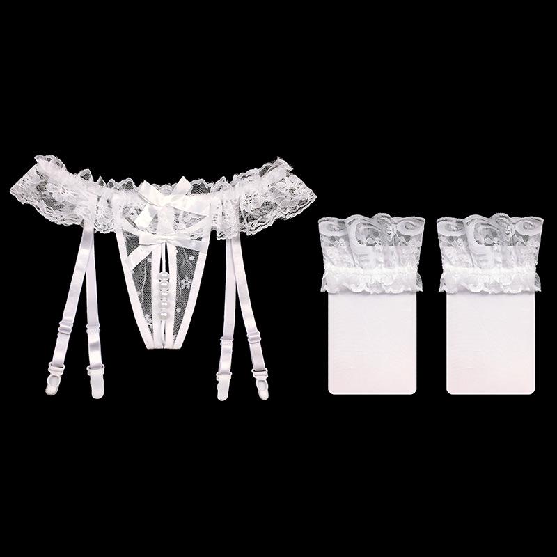 Sex Socks Clip Lace Garter Belt Sexy Transparent Garter Net Stockings Set Stockings Ultra-thin Temptation T-pants