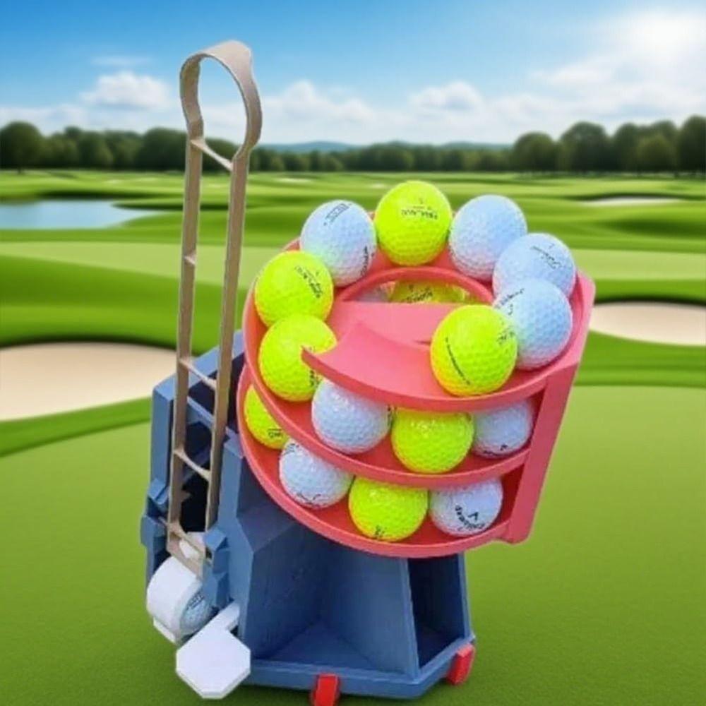 Foot Pedal Control Golf Ball Launcher 25-Ball Capacity Golf Range Reloader Golf Course