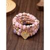 Multi-layer wooden bead beaded bracelet women's elastic rope bracelet