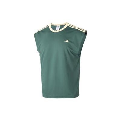 Canotta da uomo senza maniche con scollo rotondo e stampa del logo, top verde teal IN2574