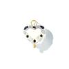 2 Pcs Resin Heart Valentine's Day Charms Enamel Hearts Dot 304 Stainless Steel Pendants Pendants For DIY Necklace 17mm x 12mm