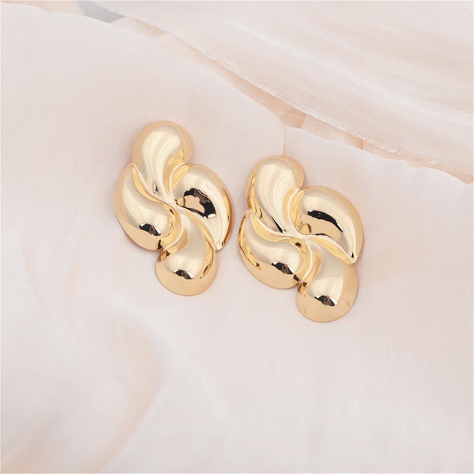 Punk Creative Four Waterdrop Personalized Geometric Smooth Drop Earrings for Women Big Geometry Hyperbole Fashion Party Jewelry