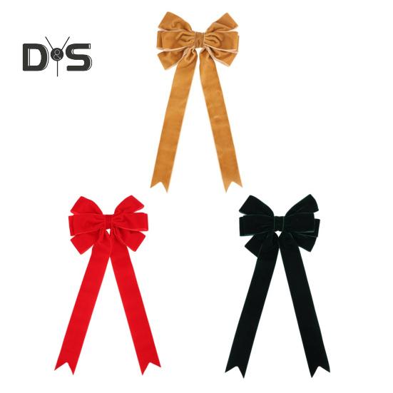 5 st Jul Sammet Råset Julgran Toppdekoration Krans Sammet Band Råset för Presentförpackning DIY Hantverk