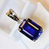 Natural Blue Sapphire Emerald 925 Sterling Silver Pendant 21.80 ct Gemstone Jewelry Gift