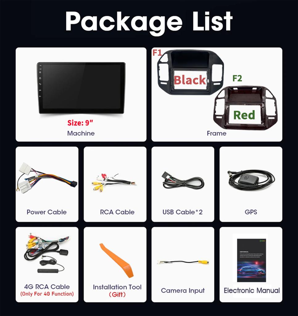 For Mitsubishi Pajero 3 V70 V60 1999-2006 Car Android 13 Radio Multimedia Navigation Stereo 4G GPS Auto Head Unit 2 Din Screen