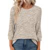 Women's Fashion Casual Round Neck 3/4 Sleeve Loose  Printed T-Shirt Ladies Top