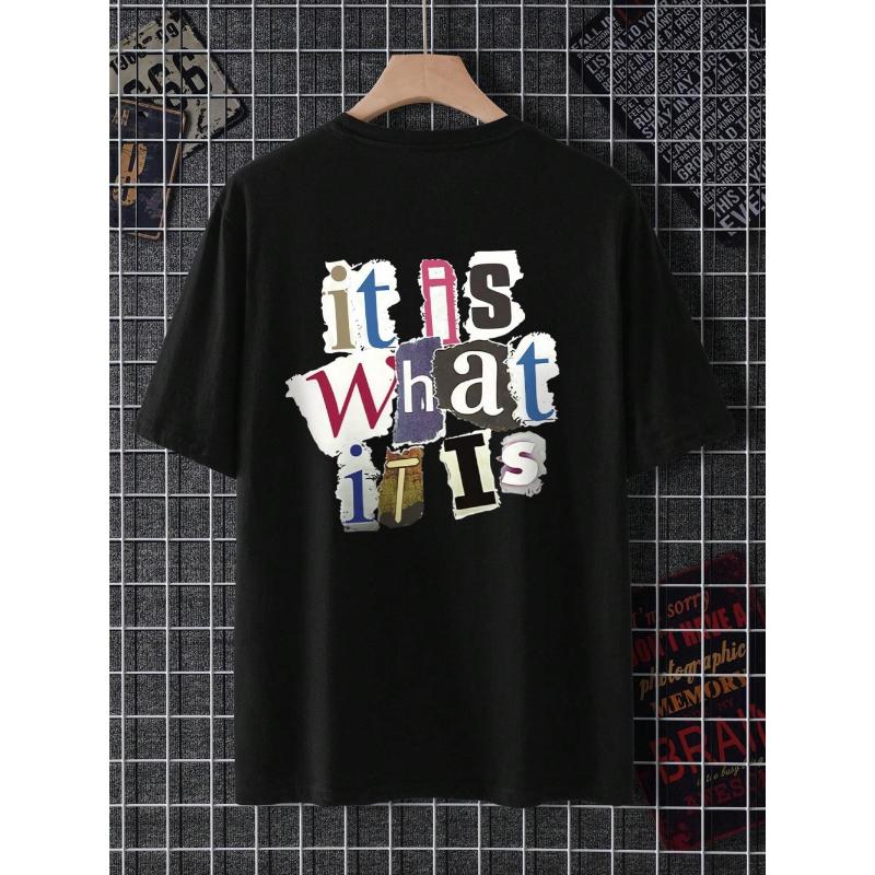 It Is What It Is Letter Graphic Men Tshirt Summer Cotton Fashion Oversized Clothes Casual Hip Hop Tops Loose Soft T-Shirt