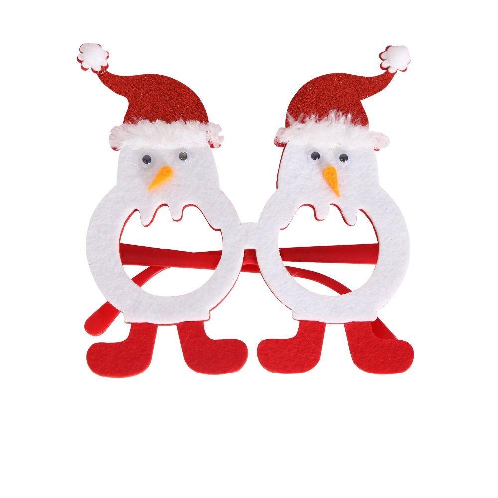 Red Santa Claus Eyeglasses Christmas Decorative Glasses Party Decorations Christmas Frame Glasses