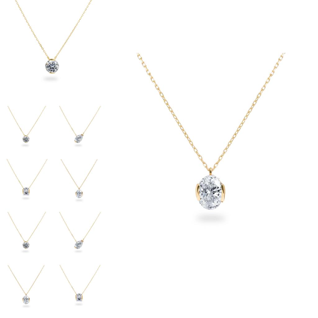Geometric Zircon Pendant Necklace For Women With 18k Gold Plating And Adjustable Chain