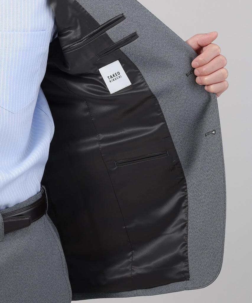 Takeo Kikuchi Men's Melange Sharkskin Stretch Jacket (93141011), Gray (012) 04 (LL), for ON/OFF/Set-Ups