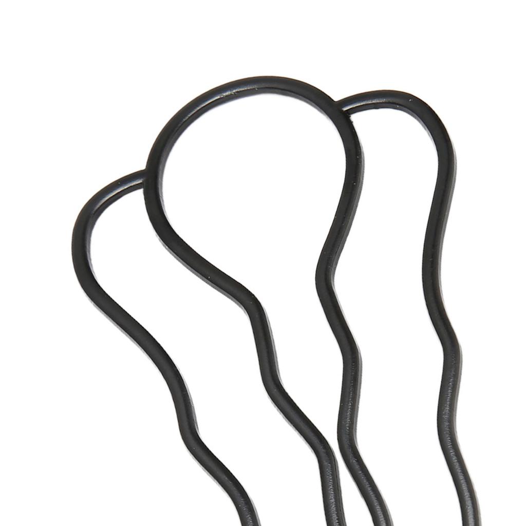 8Pcs Hair Fork Clip Metal Black Coating Vintage Elegant U Shaped Hair Side Combs for Styling DIY
