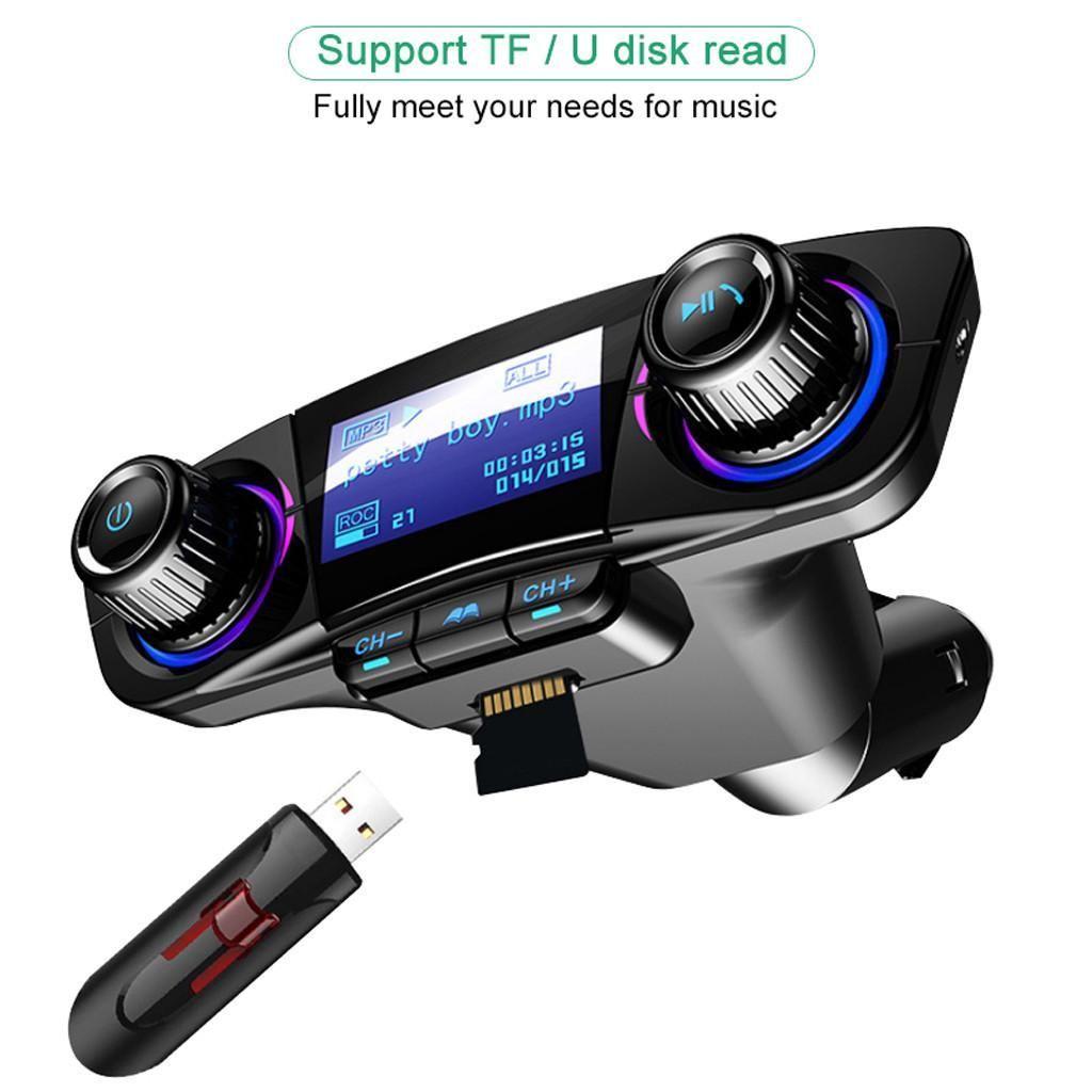 Car Bluetooth FM Transmitter Car Kit Hands-free 2xUSB-2.1A 1.0A with Volume Control