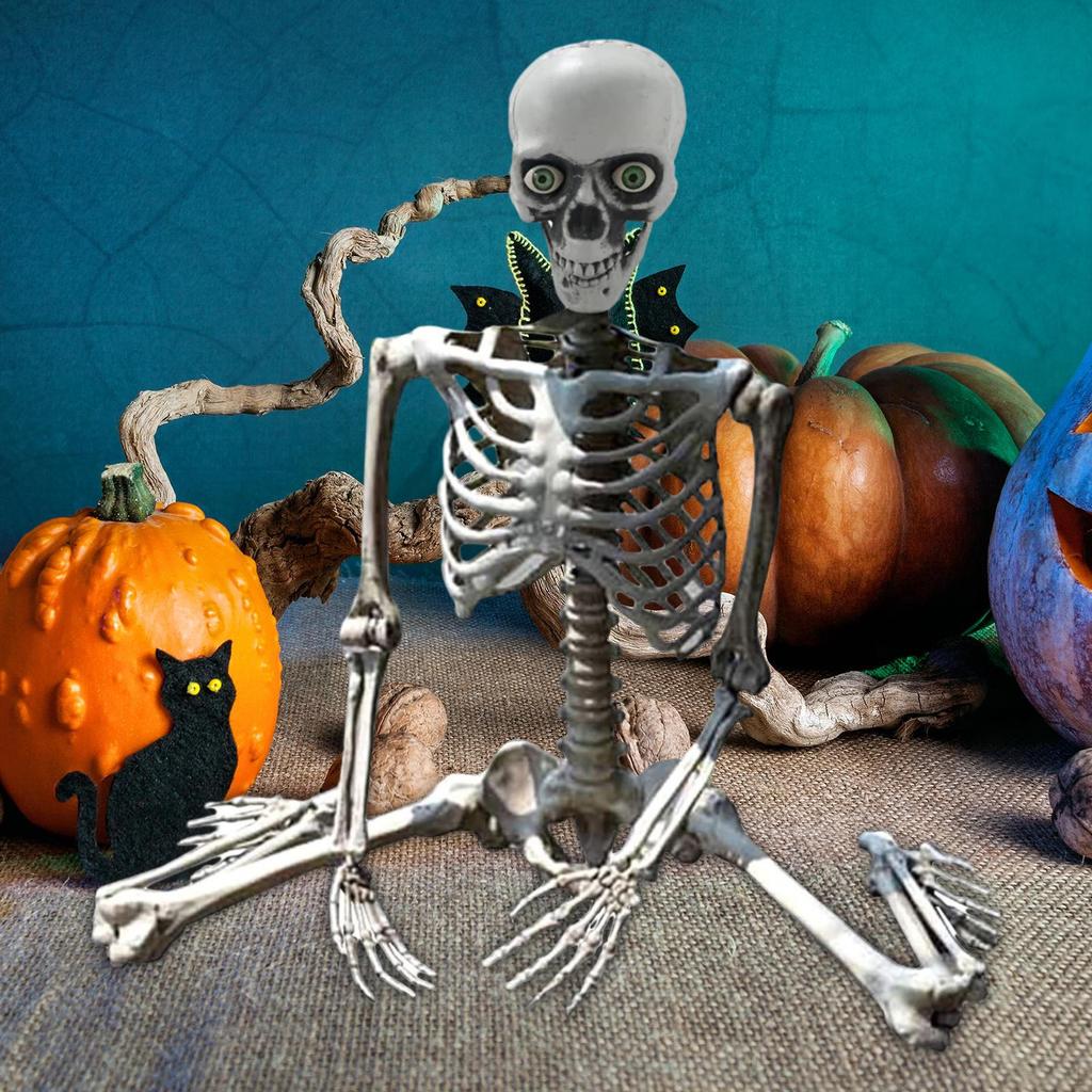 Halloween Skeleton Full Body Posable Joints Decor Durable Model Scary Skeletons