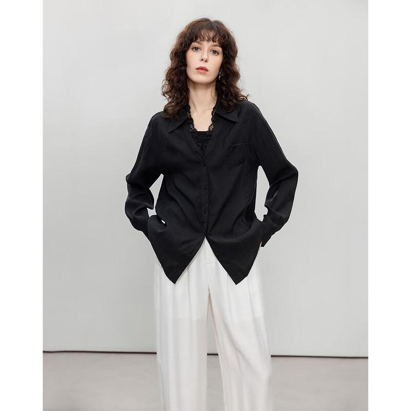 Women s Breathable Lyocell Lace V-Neck Shirt M