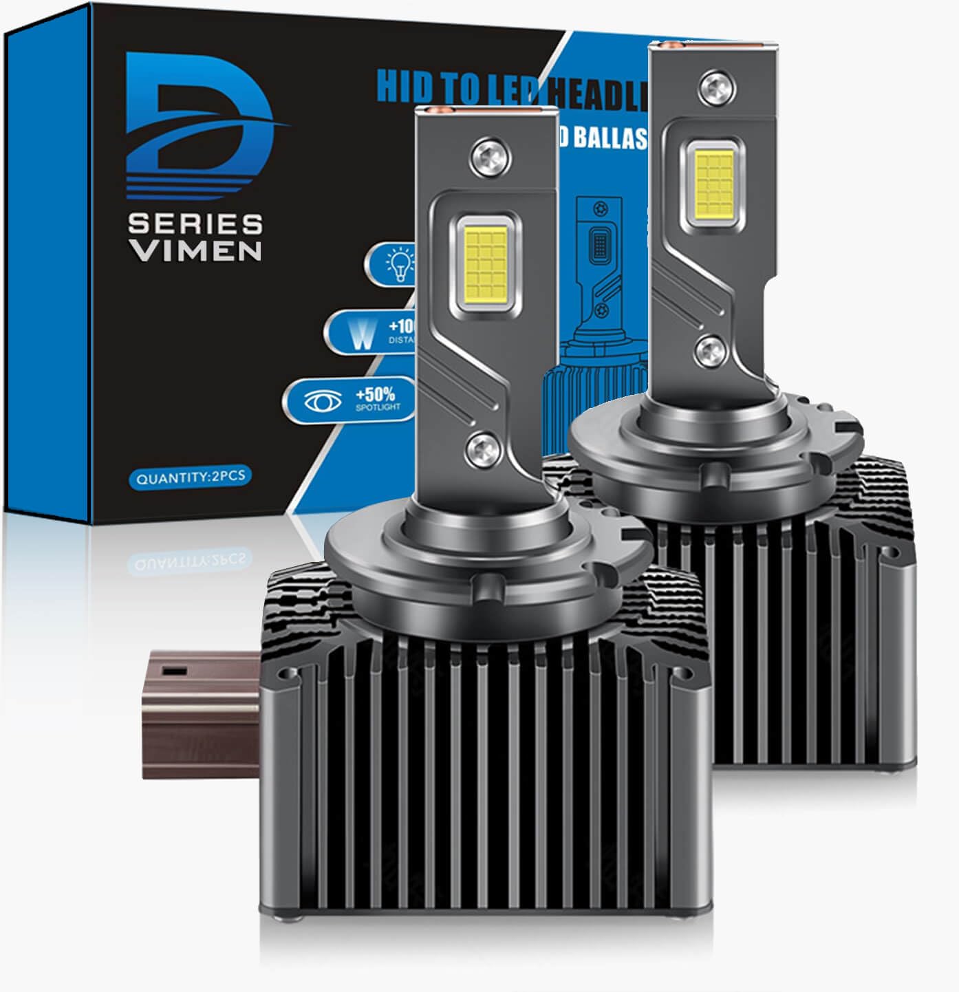 

VIMEN D2S LED Super 6500k Vehicle Inspection Easily Converts Factory HID to Compatible with 12V D2S LED Replacement for Factory D Set of 2 Headlights,