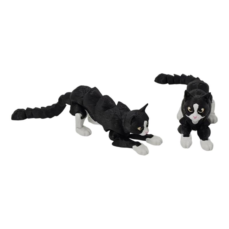 3D Printed Cats Flexible Joint Articulated Cats Fidgety Toy Ornament Desktop Pet Decorations 3D Printing Action Figures