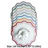 PU Leather Decorative Placemat Flower Shape Printed Dining Table Plate Mat  for Kitchen