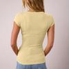 Women's Thread Pullover Color Versatile Sexy Fashion Short Sleeved Top