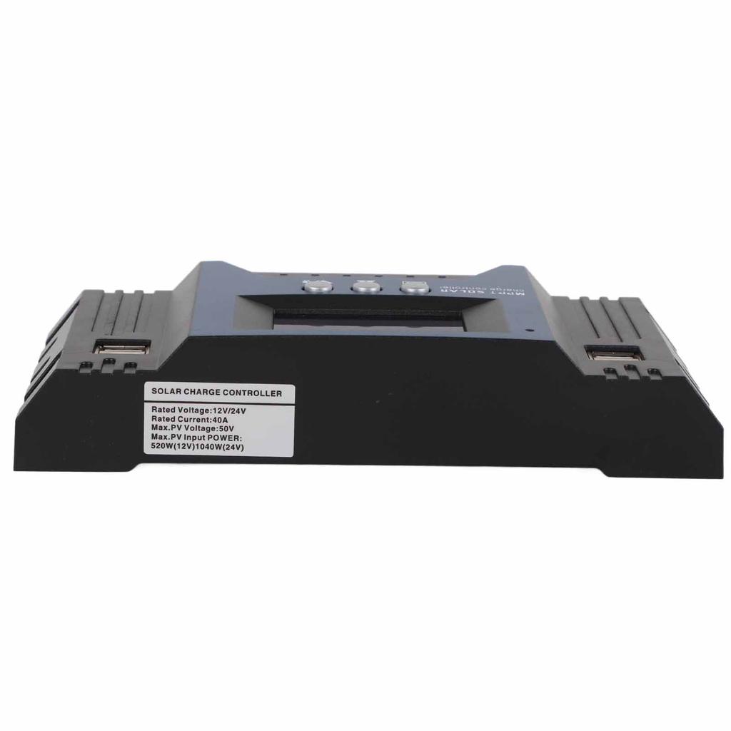 12V 24V Solar-Laderegler-Regler 4 USB-Anschlüsse 5V 2,5A Parameter einstellbar LCD-Anzeige für Zuhause Wohnmobil Boot 40A