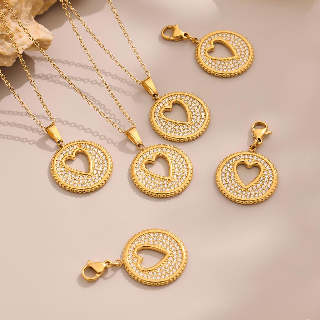 316 Edelstahl Vergoldet Kirschherz Halskette Damen Rot Blau Emaille Seestern Seepferdchen Anhänger Halskette Mode Zirkon