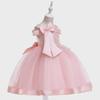 Beaded One-Shoulder Satin Mesh Flower Girl Dress
