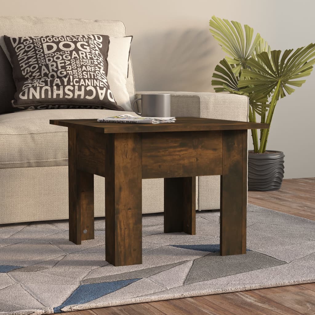 Coffee Table Smoked Oak 55x55x42 cm Wood Based Material