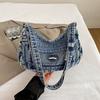 Schultertasche mit großer Kapazität Damen Denim Umhängetasche Mamatasche