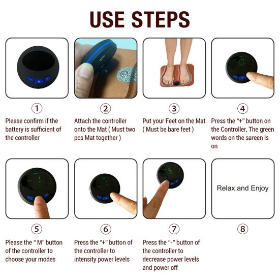 Intelligent Foot Massager Digital Display 6 Modes 15 Intensity Levels Rechargeable Smart Foot Massage Pad