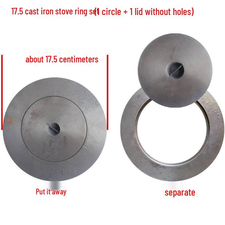 Cast Iron Firewood Stove Ring & Lid: Thickened Rustic Pot and Fire Pit Accessories