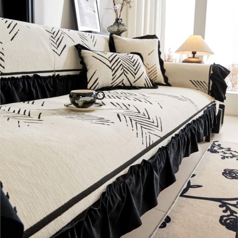 

Главная Нескользящая подушка для дивана Чехлы для дивана Чехол из синели Узор «рыбья кость» Кружево Фунда Коврики для дивана 70X70