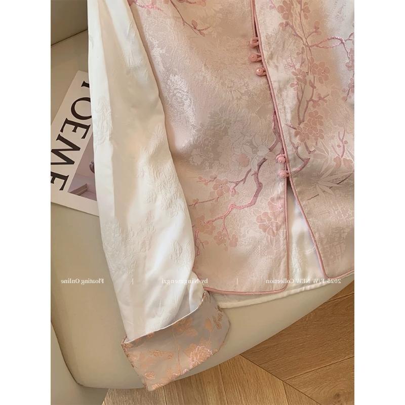 Pink plum blossom jacquard vest women 2025 new sweet temperament stacked vest