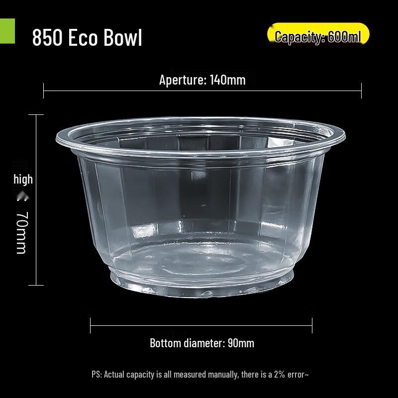 

Zebian Disposable Round Plastic Takeout Bowls