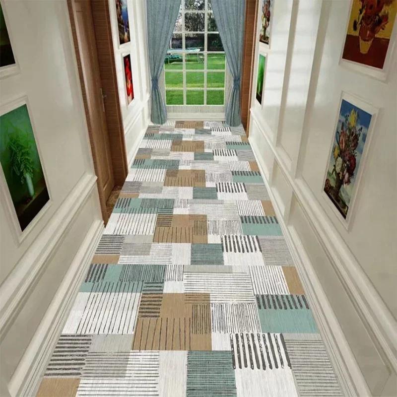 Nordic Modern Corridor Hallway Long Rugs Home Decoration Carpet for Living Room Hotel Aisle Runner Rug Villa Anti-slip Floor Mat