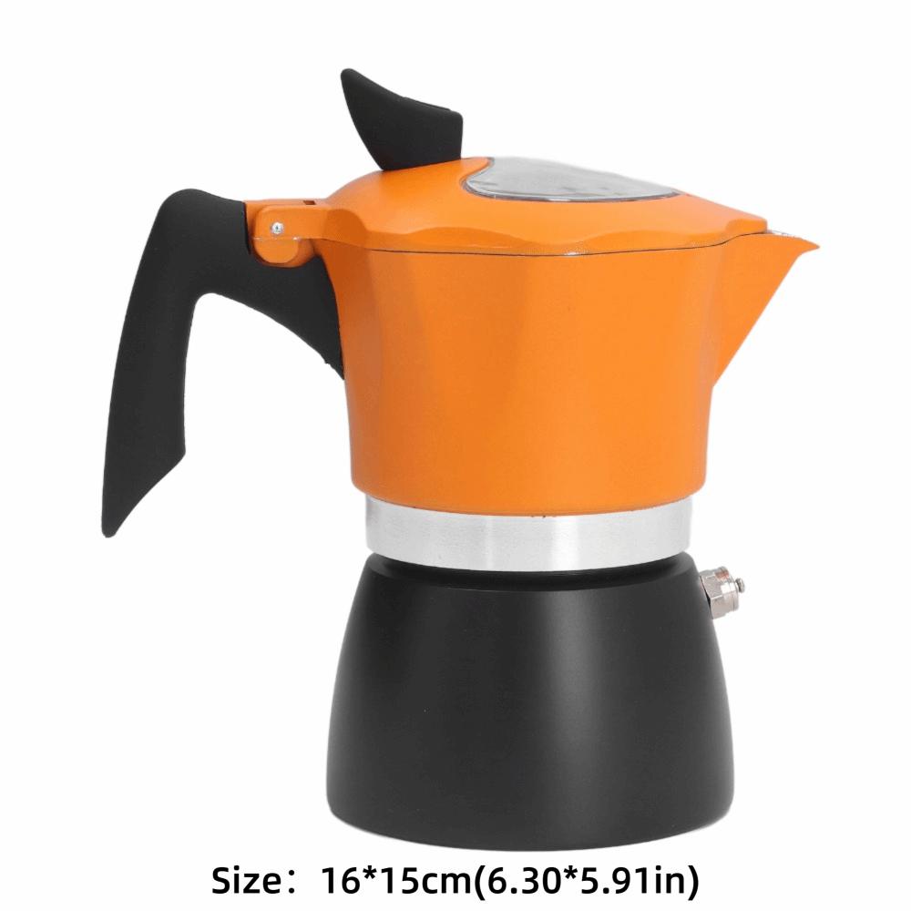 

Visible Flip Glass Lid Coffee Maker Double Color Stovetop Espresso Maker Moka Pot Espresso Brewing