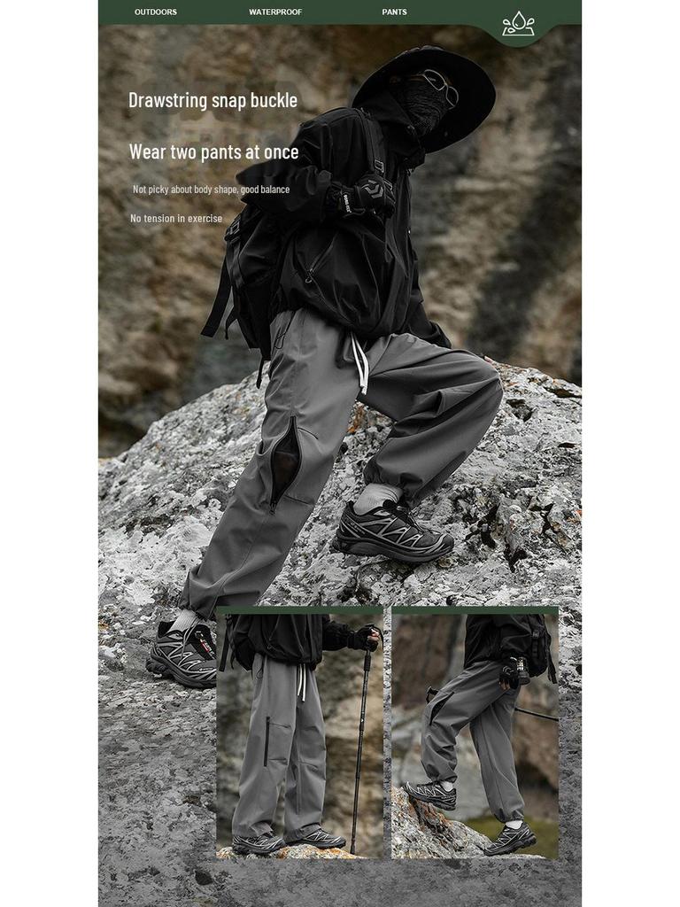 Herren Herbst/Winter Samt Freizeithose: Trendige Bergserie, Outdoor Warm, Drei-Beweis-Sturm-Overall.