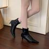 Fashion SUOJIALUN 2025 New Brand Women Ankle Boots Fashion Pointed Toe Slip On Ladies Elegant Short Boots Shoes Thin Low Heel Dress Pump