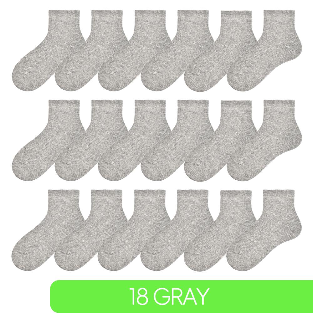 Children Boys Girls Cotton Above Ankle Sport Socks Soft Sweat Plain Stitch Athletic Spring Autumn Winter White Rray Black